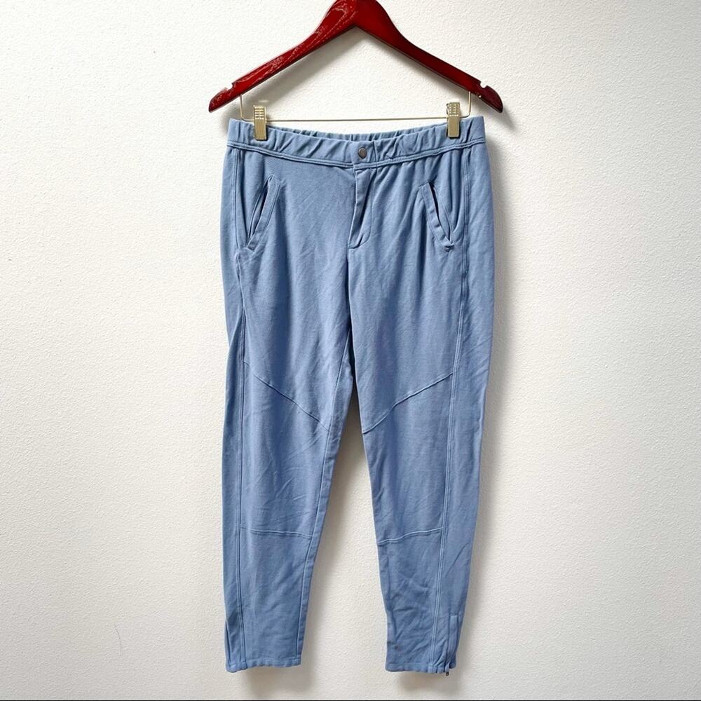 Bobi Ankle Zipper Mid Rise Joggers in Blue, Lounge Pants, Women's Size Small $85